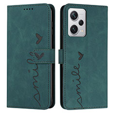 Leather Case Stands Flip Cover Holder Y03X for Xiaomi Redmi Note 12 Pro+ Plus 5G Green