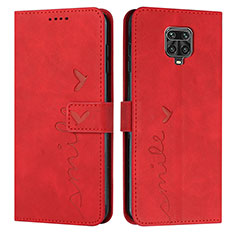 Leather Case Stands Flip Cover Holder Y03X for Xiaomi Redmi Note 9 Pro Max Red