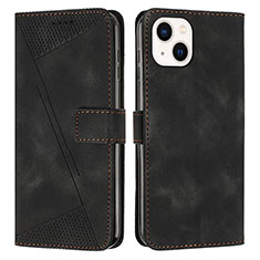 Leather Case Stands Flip Cover Holder Y04X for Apple iPhone 14 Plus Black