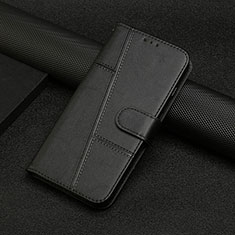 Leather Case Stands Flip Cover Holder Y04X for Motorola Moto E22i Black