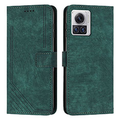 Leather Case Stands Flip Cover Holder Y04X for Motorola Moto Edge 30 Ultra 5G Light Brown