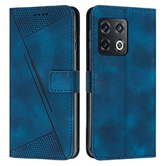 Leather Case Stands Flip Cover Holder Y04X for OnePlus 10 Pro 5G Blue