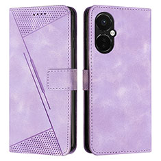Leather Case Stands Flip Cover Holder Y04X for OnePlus Nord CE 3 5G Purple