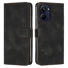 Leather Case Stands Flip Cover Holder Y04X for Realme 10 4G Black