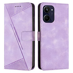 Leather Case Stands Flip Cover Holder Y04X for Realme 10 4G Purple