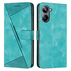 Leather Case Stands Flip Cover Holder Y04X for Realme 10 Pro 5G Green