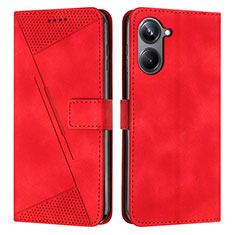 Leather Case Stands Flip Cover Holder Y04X for Realme 10 Pro 5G Red