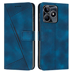 Leather Case Stands Flip Cover Holder Y04X for Realme C53 India Blue