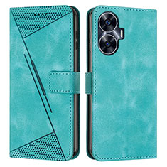 Leather Case Stands Flip Cover Holder Y04X for Realme C55 Green