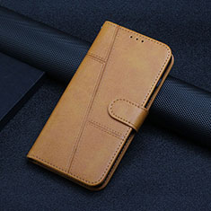 Leather Case Stands Flip Cover Holder Y04X for Xiaomi Redmi Note 12S Light Brown