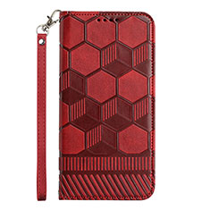 Leather Case Stands Flip Cover Holder Y05B for Samsung Galaxy A02s Red