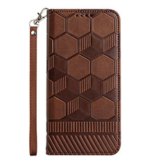 Leather Case Stands Flip Cover Holder Y06B for Samsung Galaxy S20 FE 5G Brown