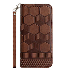 Leather Case Stands Flip Cover Holder Y06B for Samsung Galaxy S20 Lite 5G Brown