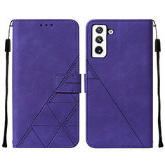 Leather Case Stands Flip Cover Holder Y07B for Samsung Galaxy S21 Plus 5G Purple