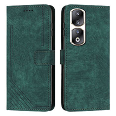 Leather Case Stands Flip Cover Holder Y07X for Huawei Honor 90 Pro 5G Green