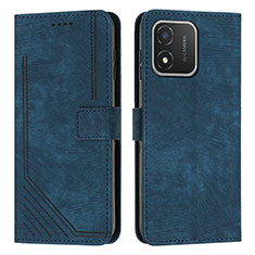 Leather Case Stands Flip Cover Holder Y07X for Huawei Honor X5 Blue