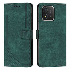 Leather Case Stands Flip Cover Holder Y07X for Huawei Honor X5 Green
