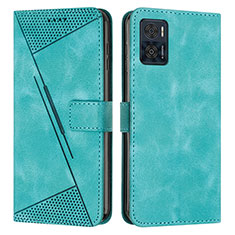 Leather Case Stands Flip Cover Holder Y07X for Motorola Moto E22i Green