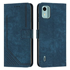 Leather Case Stands Flip Cover Holder Y07X for Nokia C12 Blue