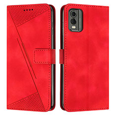 Leather Case Stands Flip Cover Holder Y07X for Nokia C210 Red