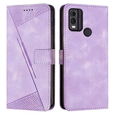 Leather Case Stands Flip Cover Holder Y07X for Nokia C22 Purple