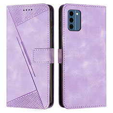 Leather Case Stands Flip Cover Holder Y07X for Nokia C300 Purple