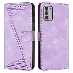 Leather Case Stands Flip Cover Holder Y07X for Nokia G310 5G Purple