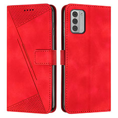 Leather Case Stands Flip Cover Holder Y07X for Nokia G310 5G Red