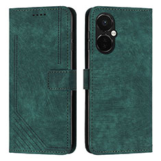 Leather Case Stands Flip Cover Holder Y07X for OnePlus Nord CE 3 Lite 5G Green