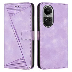 Leather Case Stands Flip Cover Holder Y07X for Oppo Reno10 5G Purple