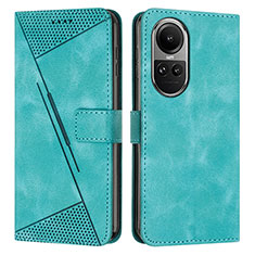 Leather Case Stands Flip Cover Holder Y07X for Oppo Reno10 Pro 5G Green