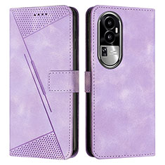 Leather Case Stands Flip Cover Holder Y07X for Oppo Reno10 Pro+ Plus 5G Purple