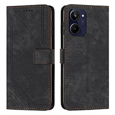 Leather Case Stands Flip Cover Holder Y07X for Realme 10 4G Black