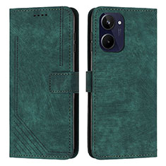 Leather Case Stands Flip Cover Holder Y07X for Realme 10 4G Green