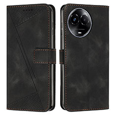 Leather Case Stands Flip Cover Holder Y07X for Realme 11 5G Black