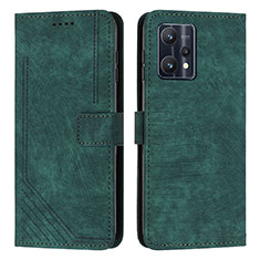Leather Case Stands Flip Cover Holder Y07X for Realme 9 Pro 5G Green