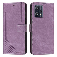 Leather Case Stands Flip Cover Holder Y07X for Realme 9 Pro 5G Purple