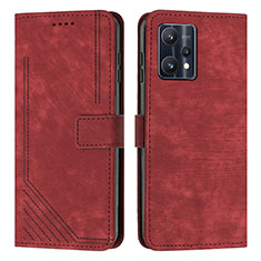 Leather Case Stands Flip Cover Holder Y07X for Realme 9 Pro 5G Red