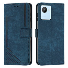Leather Case Stands Flip Cover Holder Y07X for Realme C30 Blue