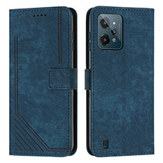 Leather Case Stands Flip Cover Holder Y07X for Realme C31 Blue