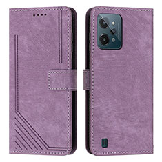Leather Case Stands Flip Cover Holder Y07X for Realme C31 Purple