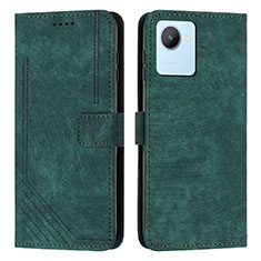 Leather Case Stands Flip Cover Holder Y07X for Realme Narzo 50i Prime Green