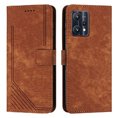 Leather Case Stands Flip Cover Holder Y07X for Realme V25 5G Brown