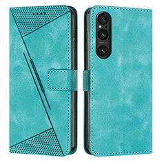 Leather Case Stands Flip Cover Holder Y07X for Sony Xperia 1 V Green