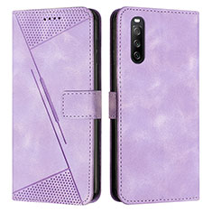 Leather Case Stands Flip Cover Holder Y07X for Sony Xperia 10 IV Purple