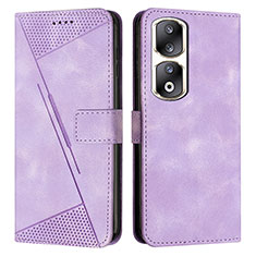 Leather Case Stands Flip Cover Holder Y08X for Huawei Honor 90 Pro 5G Purple