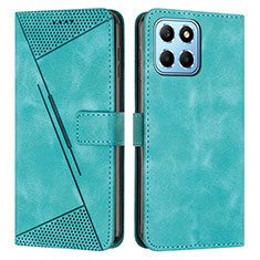 Leather Case Stands Flip Cover Holder Y08X for Huawei Honor X8 5G Green