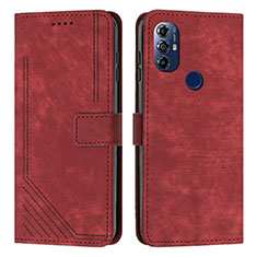 Leather Case Stands Flip Cover Holder Y08X for Motorola Moto G Power (2022) Red