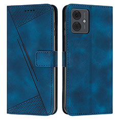 Leather Case Stands Flip Cover Holder Y08X for Motorola Moto G14 Blue