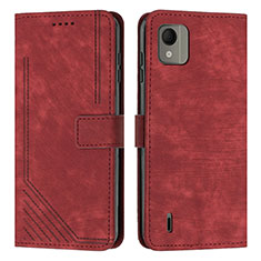 Leather Case Stands Flip Cover Holder Y08X for Nokia C110 Red